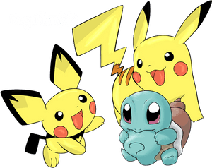Pikachu Get's Gorochu To Compete With Blastoise And - Pichu With Pikachu, HD Png Download PNG image with transparent background