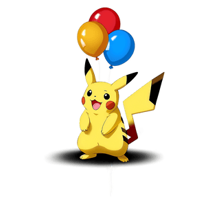 Pikachu with Balloons PNG jgb50 PNG image with transparent background