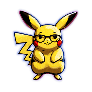 Pikachu with Glasses PNG vnt PNG image with transparent background