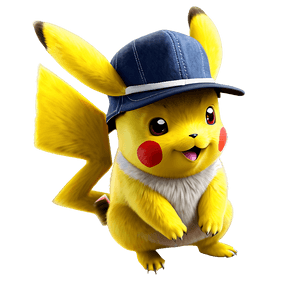 Pikachu with Hat PNG joh PNG image with transparent background