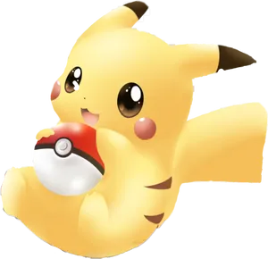 Pikachu With Pokeball PNG Image