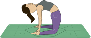 Pilates Camel Pose Illustration PNG image with transparent background