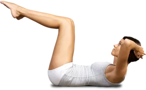 Pilates Crunch Exercise PNG Image