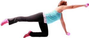 Pilates Exercisewith Dumbbells PNG image with transparent background