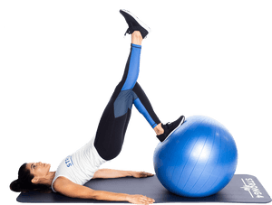 Pilates Exercisewith Fitness Ball PNG image with transparent background