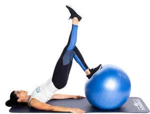 Pilates Exercisewith Fitness Ball PNG Image