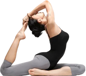 Pilates Mermaid Pose Woman PNG Image