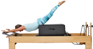 Pilates Reformer Swan Dive Exercise PNG Image