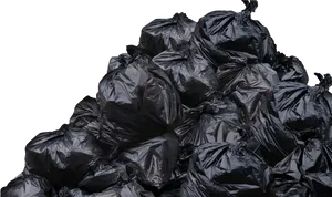 Pileof Black Garbage Bags PNG Image