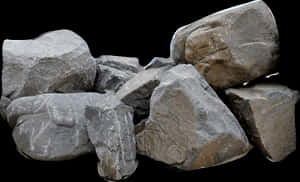 Pileof Rockson Black Background PNG image with transparent background