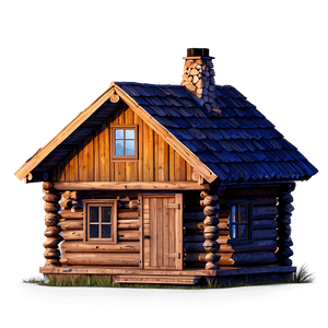 Pine Cabin in the Woods PNG 06132024 PNG with transparent background
