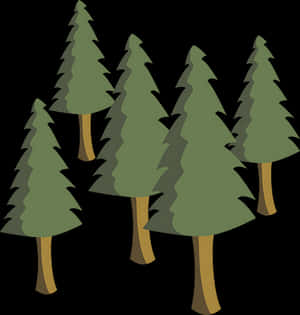 Pine Forest Illustration PNG image with transparent background