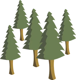Pine Forest Illustration PNG Image