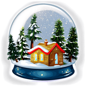 Pine Tree Snow Globe PNG clq PNG with transparent background