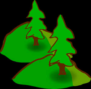 Pine Treeson Hills Vector PNG image with transparent background