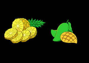 Pineapple_and_ Mango_ Vector_ Art PNG image with transparent background