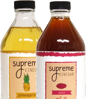 Pineappleand Date Vinegar Bottles PNG Image