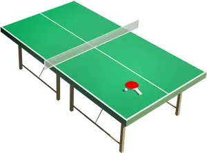 Ping Pong Tableand Equipment PNG Image