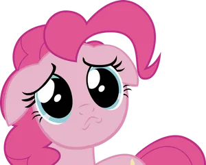 Pink_ Animated_ Character_ Sad_ Expression.png PNG Image