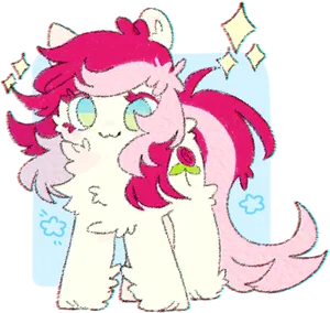 Pink_ Anime_ Style_ Fluffy_ Creature PNG Image