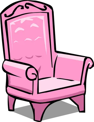 Pink Armchair Cartoon PNG Image