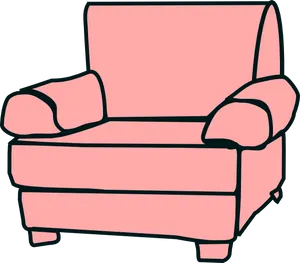 Pink Armchair Clipart PNG Image