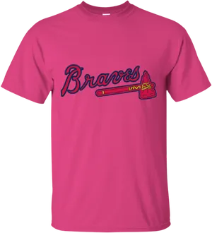 Pink Atlanta Braves T Shirt PNG Image