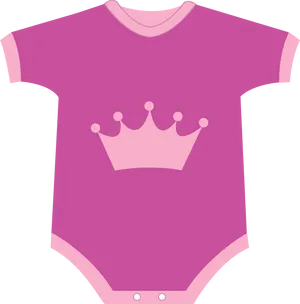 Pink Baby Onesiewith Crown Graphic PNG Image