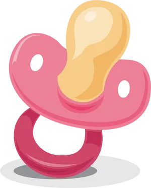 Pink Baby Pacifier Illustration PNG Image