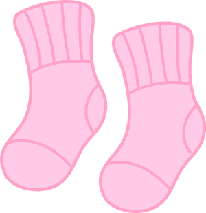 Pink Baby Socks Illustration PNG image with transparent background
