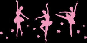 Pink_ Ballet_ Dancers_ Silhouettes PNG with transparent background