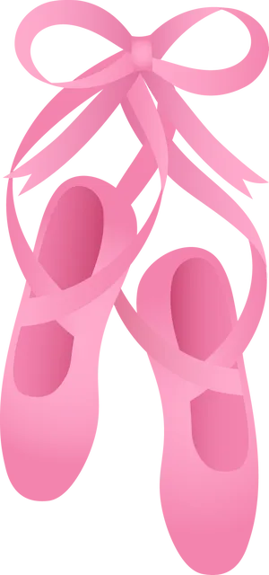 Pink Ballet Shoes With Ribbons PNG Image