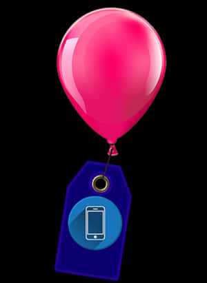 Pink Balloon Price Tag PNG with transparent background