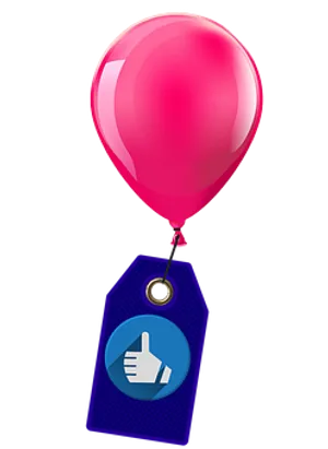 Pink Balloon With Approval Tag PNG Image