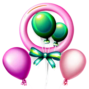 Pink Balloons And Flowers Png 06122024 PNG Image