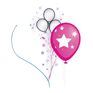 Pink Balloons And Stars Png 34 PNG Image