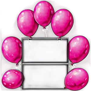 Pink Balloons Border Frame Png 06122024 PNG Image