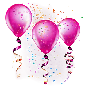 Pink Balloons Confetti Splash Png 06122024 PNG Image