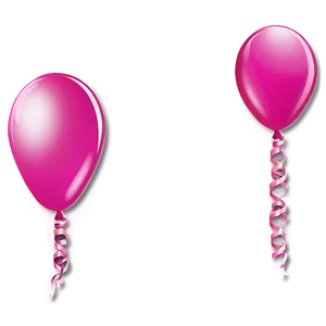 Pink Balloons Ribbon Tied Png Jwm PNG Image