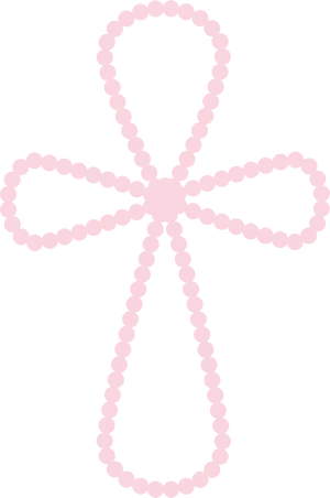 Pink Beaded Cross Graphic PNG Image