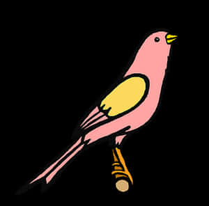 Pink Bird Illustration PNG image with transparent background