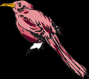 Pink Bird Illustration PNG image with transparent background