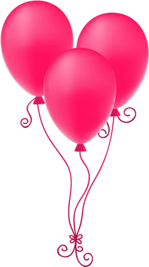 Pink Birthday Balloons Transparent Background PNG Image