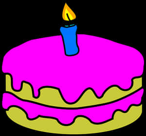 Pink Birthday Cake Cartoon PNG with transparent background