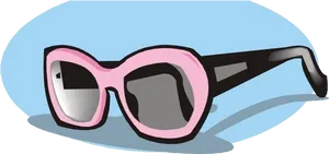 Pink Black Sunglasses Illustration PNG Image