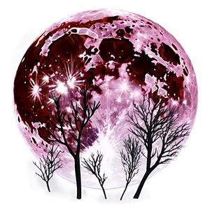 Pink Blood Moon Eerie Scene Png Olu PNG Image