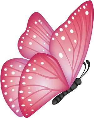 Pink Butterfly Illustration PNG Image