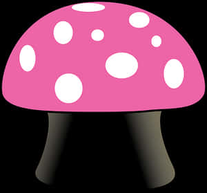 Pink Capped Mushroom Vector PNG image with transparent background