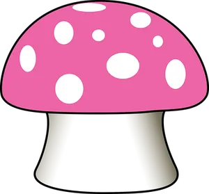 Pink Capped Mushroom Vector PNG Image