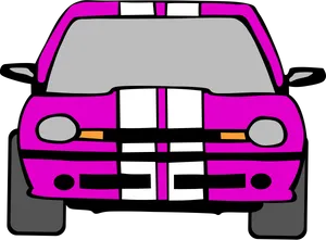 Pink Car Front Vector Illustration PNG Image